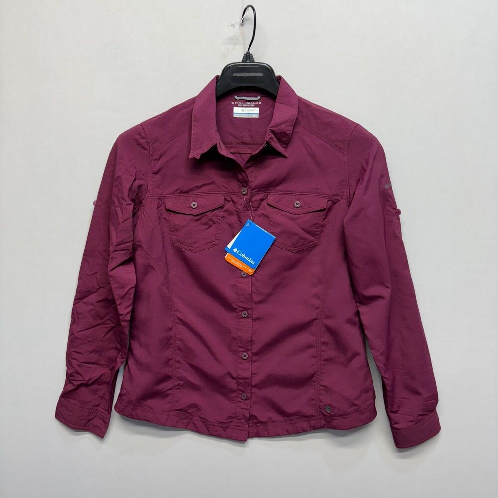 NWT Columbia Women Outdoor Hiking Button Shirt Top Size Medium Nylon D067 -25